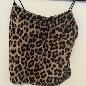 Leopard tank crop top